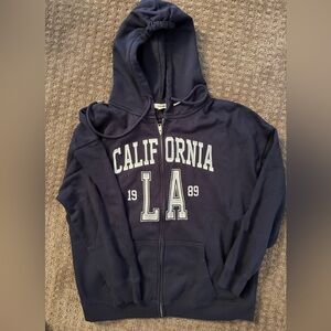 Garage Dark Blue Zip Up Hoodie